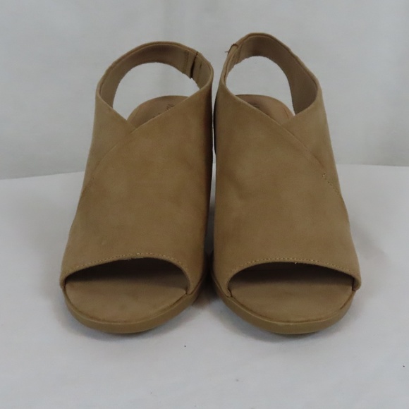 Dexflex Tilda Comfort Suede Tan Open Toe Block Heel Shoe Sz. 8 - Picture 2 of 8